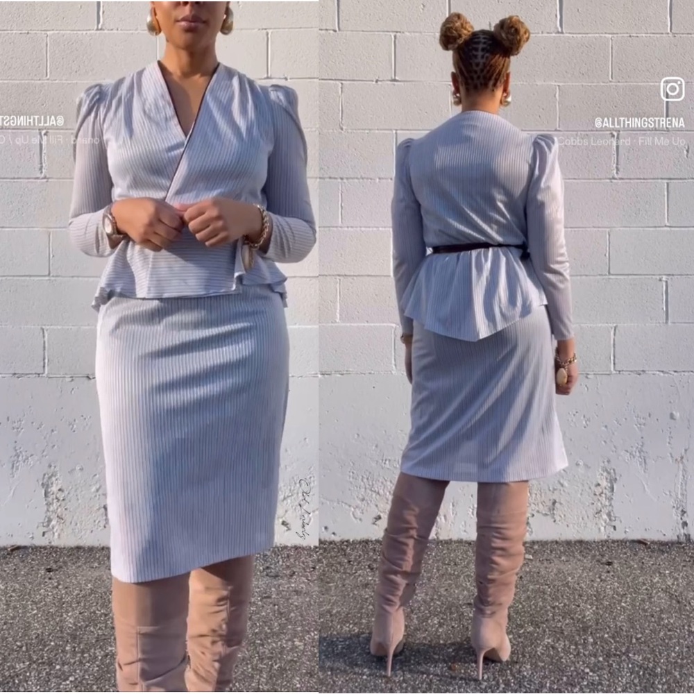 VINTAGE PEPLUM SKIRT SET